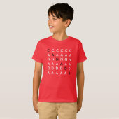 Rode kleur van het Canadese kruiswoordpuzzelrooste T-shirt (Voorkant volledig)