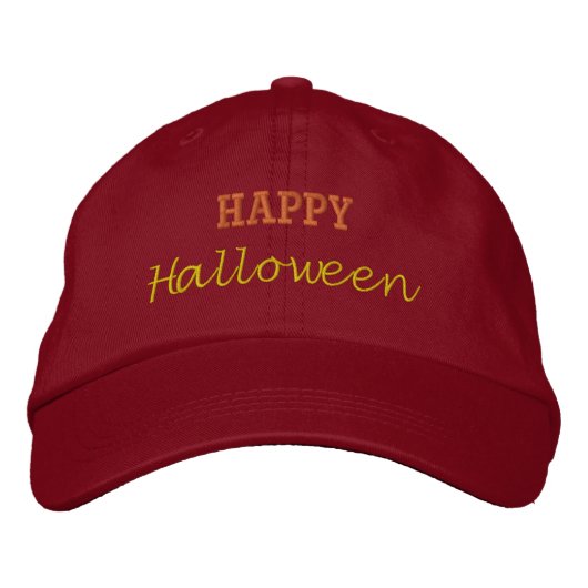 Rode Kleur Verstelbare Happy Halloween dag-Hoeden Geborduurde Pet (Voorkant)