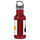 Rode Kleur Vrolijk Kerstmis Gedrukte Tekst Kerstma Waterfles (Achterkant)