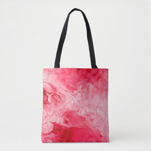 Rode kleuren penseelstreken tote bag (Voorkant)