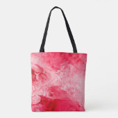 Rode kleuren penseelstreken tote bag (Achterkant)