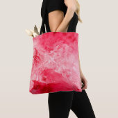 Rode kleuren penseelstreken tote bag (Dichtbij)