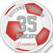 Rode kleuren voor aangepast voetbalteam sticker (Voorkant)