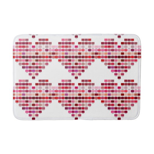 Rode kleurenpalet, rode stalen met hartvorm badmat (Voorkant)