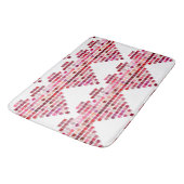 Rode kleurenpalet, rode stalen met hartvorm badmat (Gekanteld)