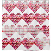 Rode kleurenpalet, rode stalen met hartvorm douchegordijn (Voorkant)