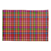 Rode Kleurrijke Gingham Plaid Patroon Kussensloop (Achterkant)