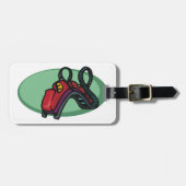 Rode kleurrijke Roller Onderzetter Ride Bagagelabel (Voorkant horizontaal)