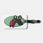 Rode kleurrijke Roller Onderzetter Ride Bagagelabel (Achterkant horizontaal)