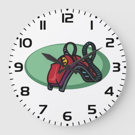 Rode kleurrijke Roller Onderzetter Ride Grote Klok (Voorkant)