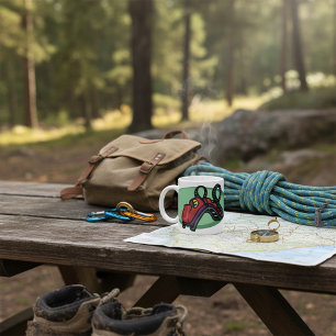 Rode kleurrijke Roller Onderzetter Ride Koffiemok