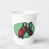 Rode kleurrijke Roller Onderzetter Ride Papieren Bekers (Voorkant)