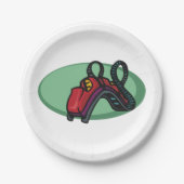 Rode kleurrijke Roller Onderzetter Ride Papieren Bordje (Voorkant)