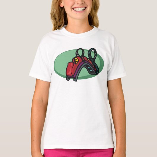 Rode kleurrijke Roller Onderzetter Ride T-shirt (Voorkant)