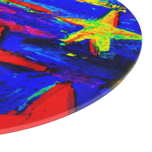 Rode kleurrijke sterren. Bestel nu Snijplank (Hoek)