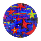 Rode kleurrijke sterren. Bestel nu Snijplank (Voorkant)