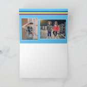 Rode Kleurspatten 3 Foto Verjaardagskaart voor Kin Kaart (Binnen)