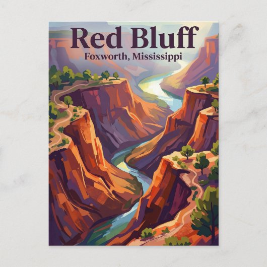 Rode Klif Mississippi Briefkaart (Voorkant)