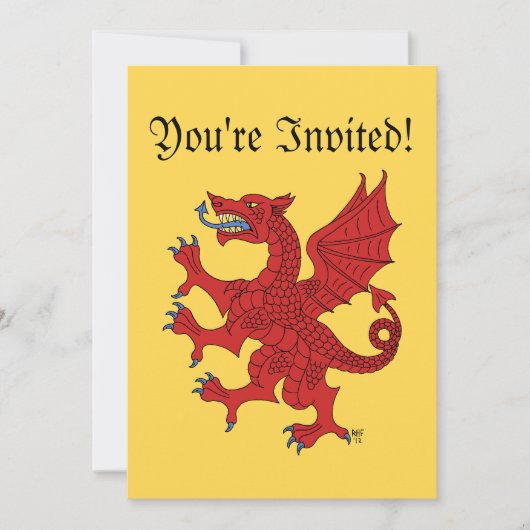 Rode Klimmende Draak Kaart (Voorkant)