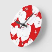 Rode klok met Big White Love Hearts (Hoek)