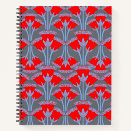 Rode Klokjesbloem Spiraal Notebook Notitieboek