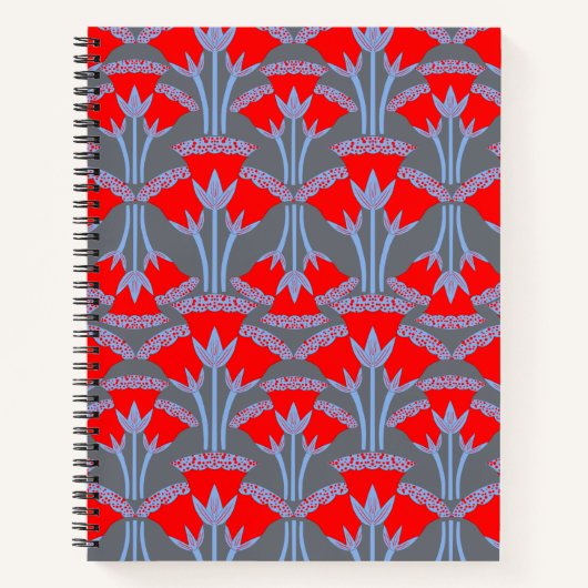 Rode Klokjesbloem Spiraal Notebook Notitieboek (Voorkant)