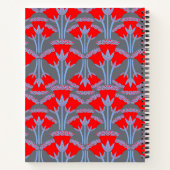 Rode Klokjesbloem Spiraal Notebook Notitieboek (Achterkant)