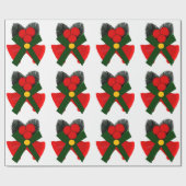 Rode klokken en Holly inpakpapier (Vlak)