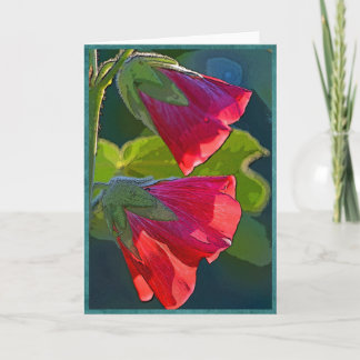 Rode klokvormige bloemen kaart