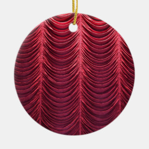 Rode klvet gordijn keramisch ornament