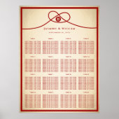 Rode Knoop Dubbel Geluk 囍 Trouw Stoelenplattegrond Poster (Voorkant)