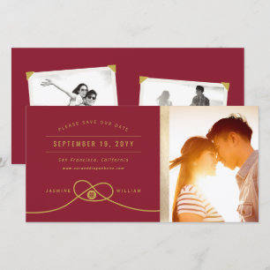 Rode Knoop Dubbel Geluk Chinese Huwelijksfoto Save The Date