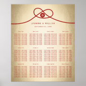 Rode knoop Dubbelgeluk bruiloft Poster (Voorkant)