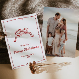 Rode knoop moderne kerst feestdagenkaart