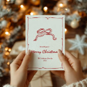 Rode knoop moderne kerst feestdagenkaart