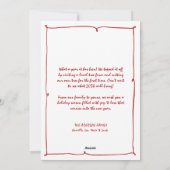 Rode knoop moderne kerst feestdagenkaart (Achterkant)