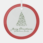 Rode knoop moderne kerst glas ornament (Voorkant)