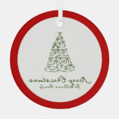 Rode knoop moderne kerst glas ornament (Achterkant)