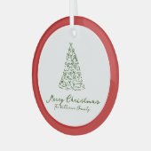 Rode knoop moderne kerst glas ornament (Voorkant links)