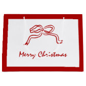 Rode knoop moderne kerst groot cadeauzakje (Voorkant)