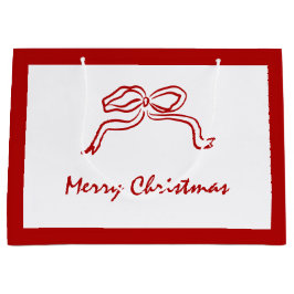 Rode knoop moderne kerst groot cadeauzakje