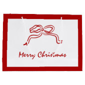 Rode knoop moderne kerst groot cadeauzakje (Achterkant)