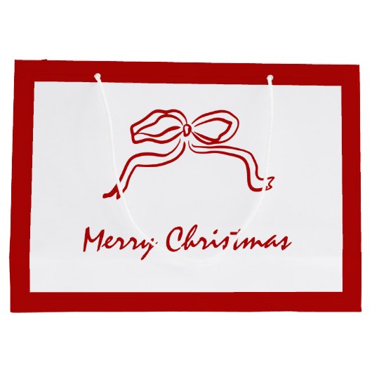 Rode knoop moderne kerst groot cadeauzakje (Achterkant)