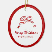 Rode knoop moderne kerst keramisch ornament (Links)