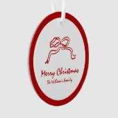 Rode knoop moderne kerst ornament (voorkant)