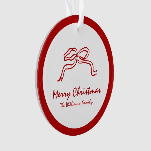 Rode knoop moderne kerst ornament (voorkant)