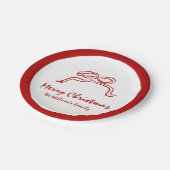 Rode knoop moderne kerst papieren bordje (Gekanteld)