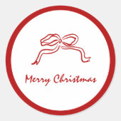 Rode knoop moderne kerst ronde sticker (Voorkant)