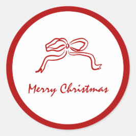 Rode knoop moderne kerst ronde sticker