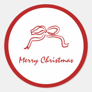 Rode knoop moderne kerst ronde sticker